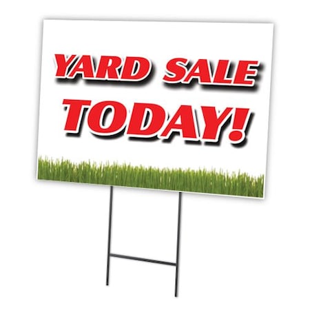 Signmission Yard Sale Today Yard Sign & Stake outdoor plastic coroplast window, C-1216-DS-Yard Sale Today C-1216-DS-Yard Sale Today